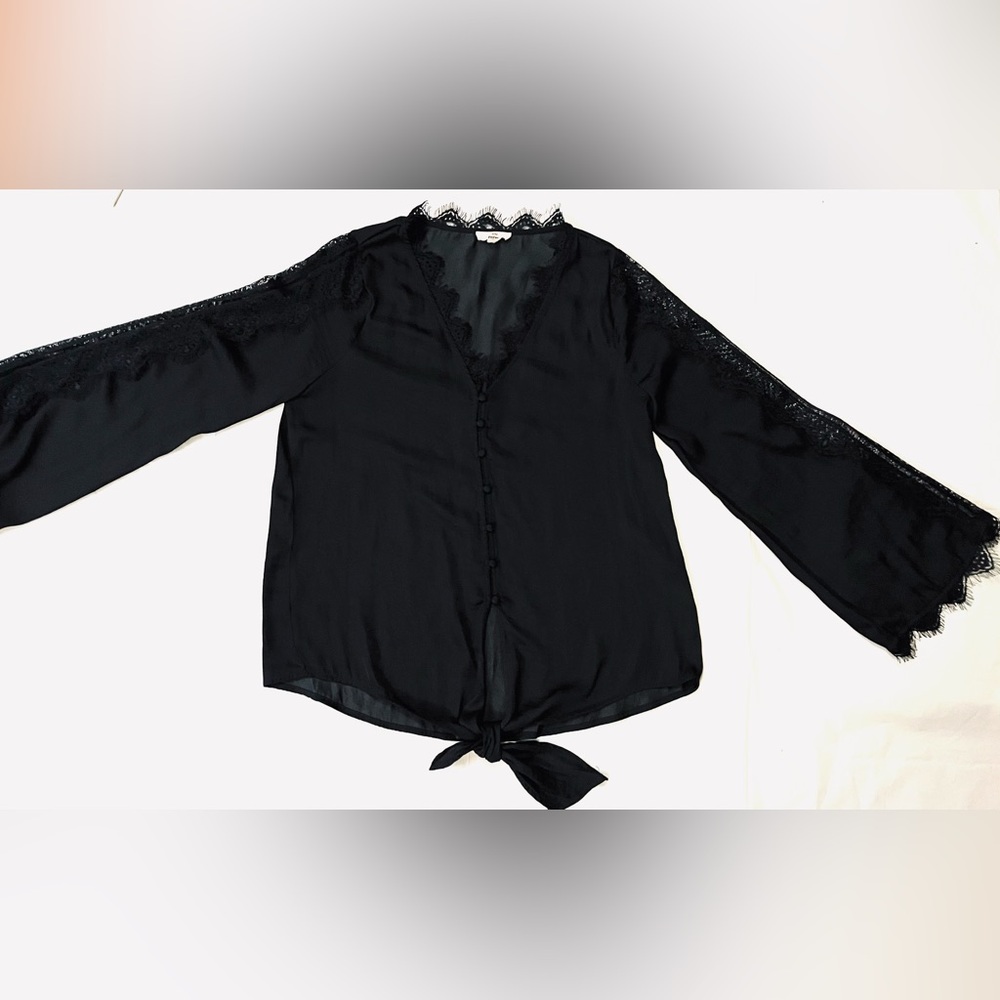 ENTRO/ black, long sleeve blouse